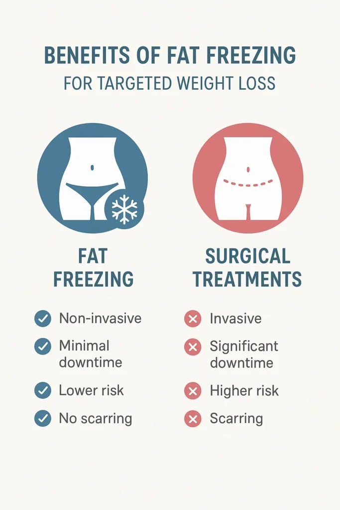 graphic showing the benefits of fat freezing St Helens