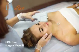 Woman having Hi-Fu to reduce wrinkles St Helens.