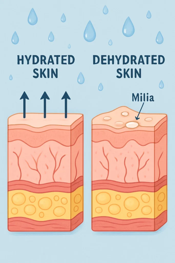 The importance of hydration and milia production St Helens