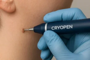 Person receiving skin tag removal St Helens