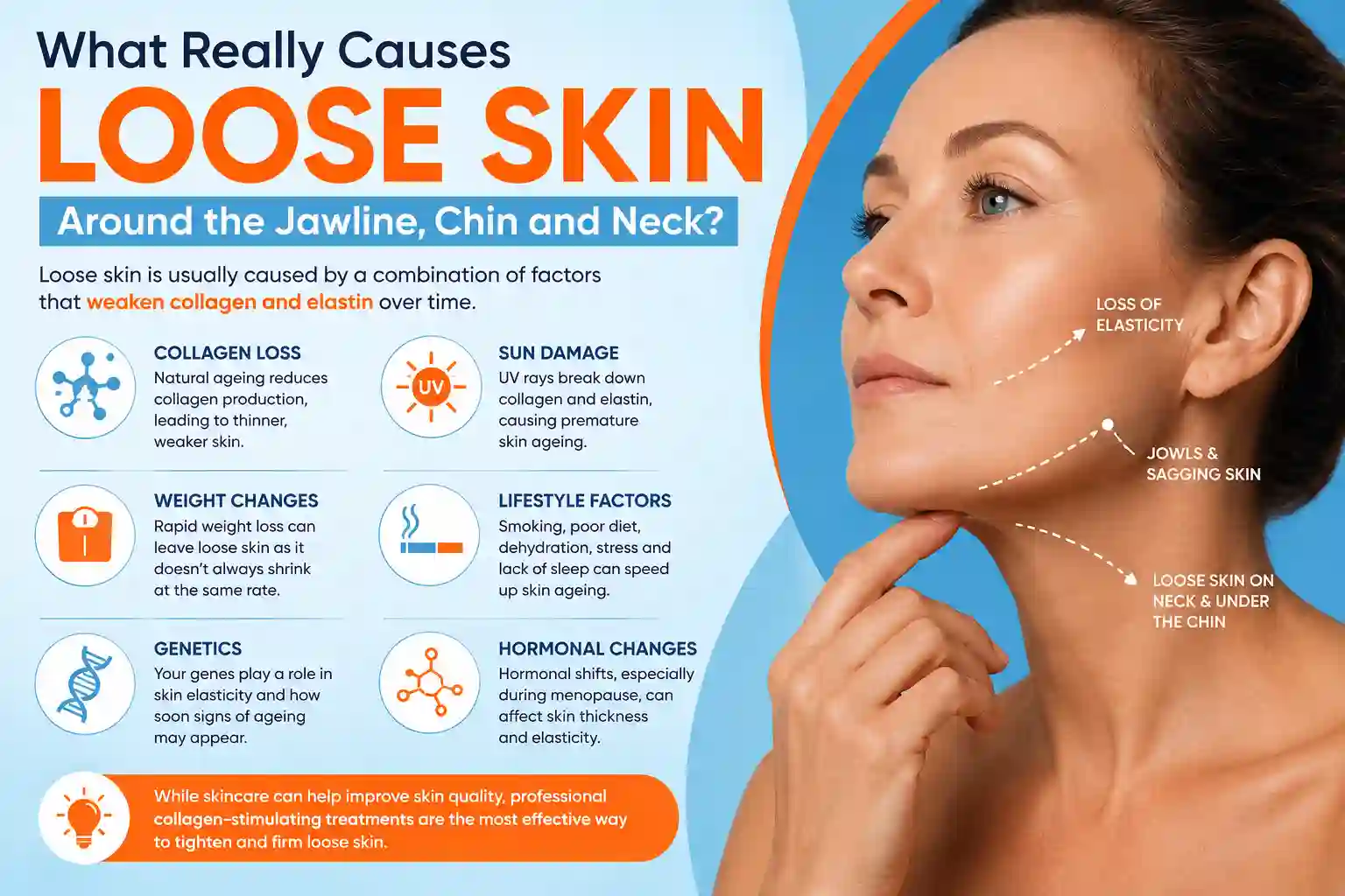 What Really Causes Loose Skin Around the Jawline, Chin and Neck St Helens?